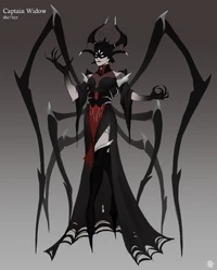 Official concept design for Captain Widow, art by @Saturn_Digital_.