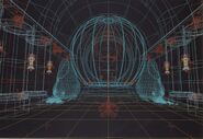 TempleWire.jpg (512 KB) The Temple in wireframe mode; the red objects indicate light sources.