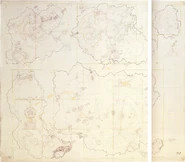 Early Riven.jpg (3.08 MB) Early map for the five islands of Riven, dated 5-6-94. The Great Golden Dome was not a concept yet.