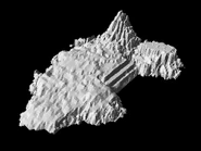 Basic render of the island without features or textures.