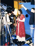 Sheila Goold filming scenes of Catherine on Prison Island.