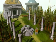 Bird's eye view of the pillar path (not in the game)
