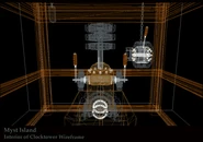 Interior of the Clocktower in wireframe.