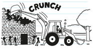 Greg imagines using a backhoe to pull the epic prank on tearing down his school