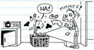 Greg catches Frank red-handed while eating snacks again