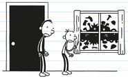 Greg watches the workers fighting outside