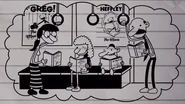 People in the 2021 film reading Greg Heffley: A Life
