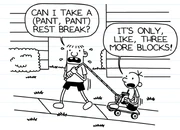 Rowley pulling Greg around the block