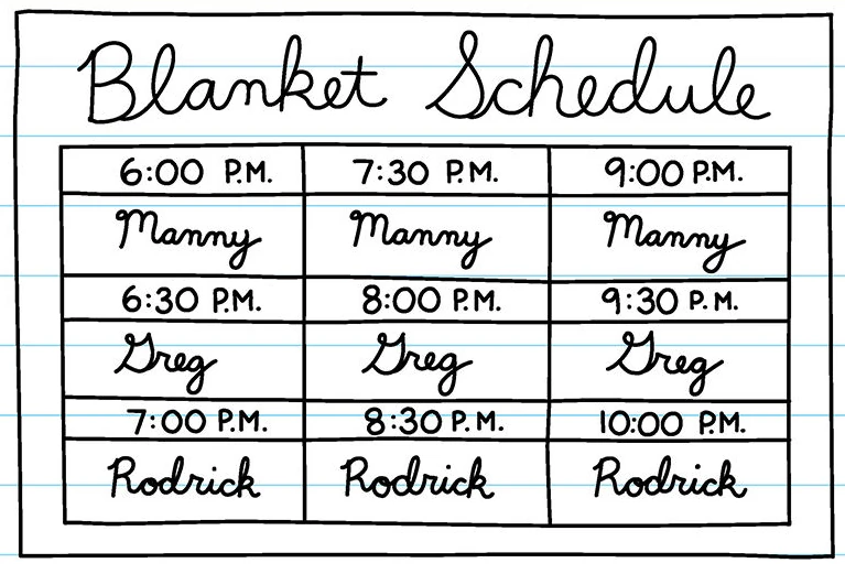 Blanket Schedule Diary of a Wimpy Kid Wiki Fandom