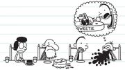 Greg throws up chocolate milk while thinkg about Sweetie farts to Frank