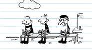 Mackey, Greg and Manuel playing the Game Boy in the online book