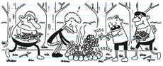 Rowley accidentally tosses poison ivy into his group's campfire.