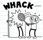 Rowley whacks Greg with a tennis racket