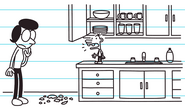 Manny being a jerk and said that his imaginary friend smashed a plate. No one's gonna fall for that!