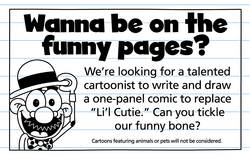 A chance to hit it big time! Oh- I wanted to make a comic called "Funny Ferret" ):