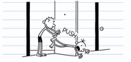 Rodrick pushes Greg