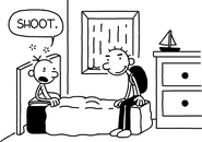 Rodrick playing a prank on Greg