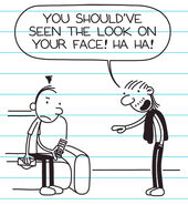 Frank is angry when Gary Heffley tricked him with a gag gift for a scratch card.