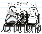 Greg sleeps together with the couples' baby