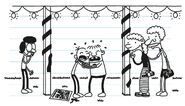 Greg and Rowley blubbering and hug each other