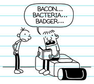 Rowley looks through the dictionary