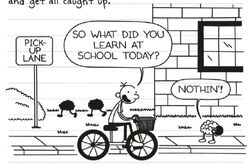 Greg picking up his brain from school