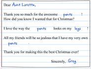 The Form Letter Greg sent to Loretta.