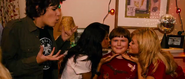 Melissa and Rachel kiss Rowley