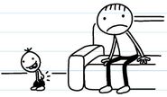 Manny showing his butt to Rowley
