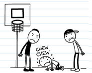 Teens watching Rowley eating cheese