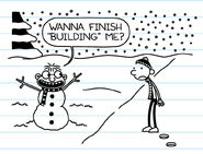 Fregley as a snowman