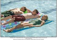 Greg, Rowley and Holly in the pool.