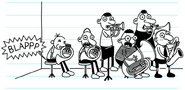 Grayden Bundy and a bunch of brass members are shocked when Greg blaps during a school band rehearsal