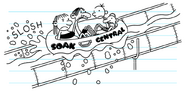 The kid in a raft with Greg and the couple