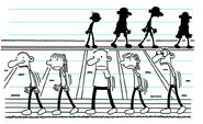 Students doing the Walkathon