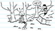 Brownie catches Greg away from the cleanup.