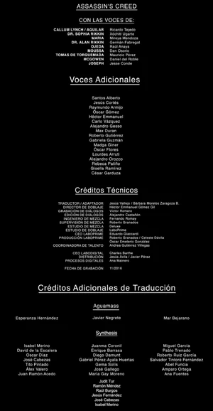 CRÉDITOSASSASSIN'SCREED