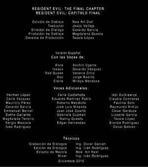 Conoce al elenco de Resident Evil: The Final Chapter