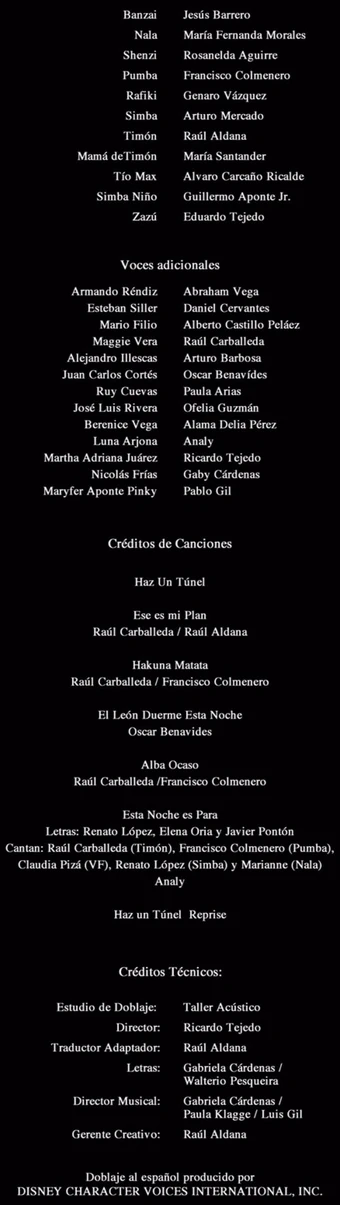 El Rey Leon Iii Hakuna Matata Doblaje Wiki Fandom English español italiano deutsch français brasileiro português 日本語 한국어. iii hakuna matata doblaje wiki fandom