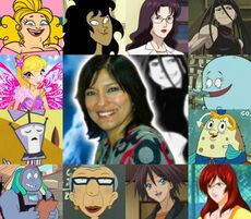 Ivette y algunos de sus personajes.jpg