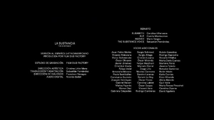 THE SUBSTANCE CREDITOS MUBI