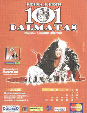 Publicidad de la obra de teatro de 101 dálmatas con Reina Reech 20000717