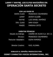 Créditos del DVD (Operación Santa Secreto)