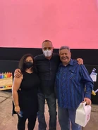 Cristina Hernández, Ricardo Tejedo y Héctor Lee en la premiere de la película.
