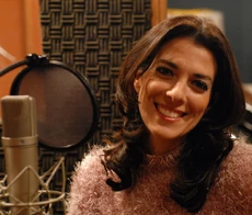 Claudia en la grabación.