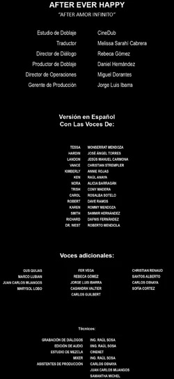 After Amor infinito-Creditos de doblaje
