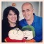 Patricia junto a Eduardo Wasveiler en The Kitchen durante las grabaciones de la 16° temporada de South Park.