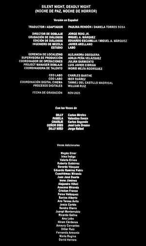 Créditos del cine NDP, NDH 2025