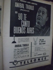 Otra publicidad de Teleonce (Telefe), Argentina, 1963