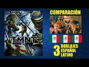 TMNT- Las Tortugas Ninja -2007- Comparación de 3 Doblajes Latinos - Original y Redoblajes